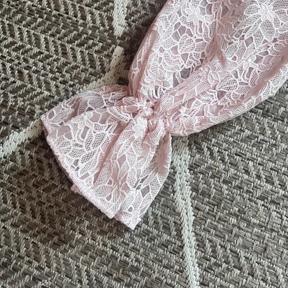 ASOS Luxe crochet sleeve crop top Sz 6 - Picture 3 of 6